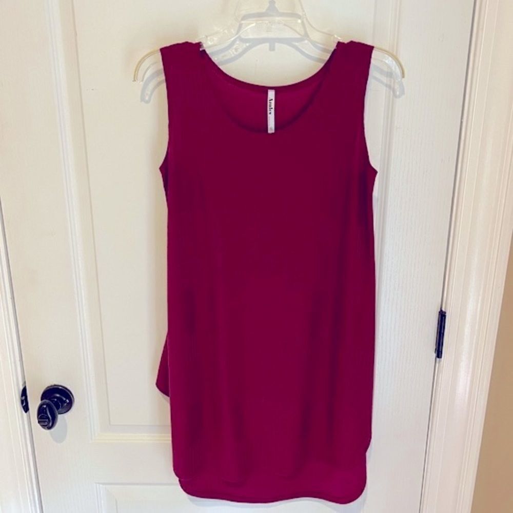 New Azules Garnet Long Strapless Ribbed Tank
